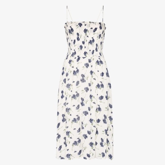 NWT Reformation Sable Dress in Cream/Blue Floral - Picture 6 of 8